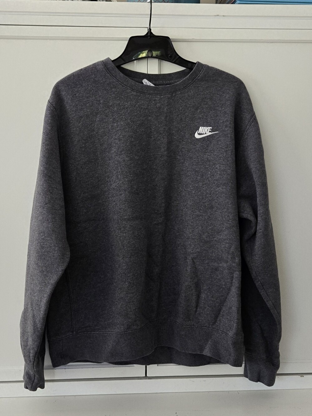Nike Charcoal Gray Crewneck Sweatshirt with White Swoosh
